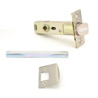 Privacy Knob Replacement Latch with Full Lip Strike in Lifetime Pvd Satin Nickel