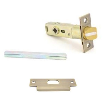 Passage Lever Replacement Latch with ASA Strike in Satin Brass and Black