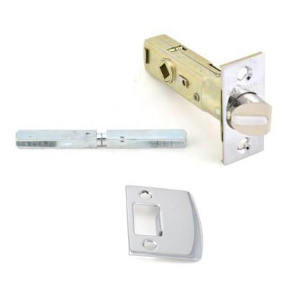 Passage Lever Replacement Latch with Full Lip Strike in Satin Chrome