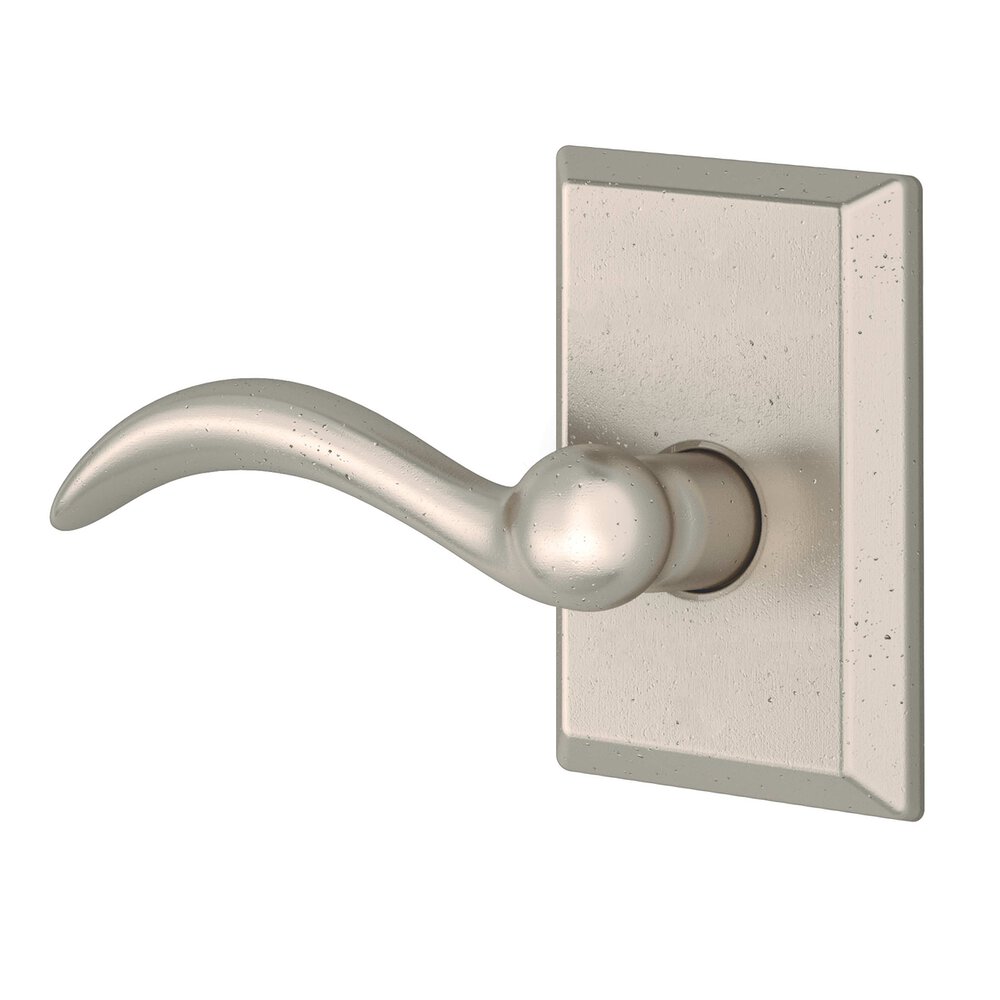 Full Dummy Rustic Square Rose with Left Handed Rustic Arch Lever in White Bronze