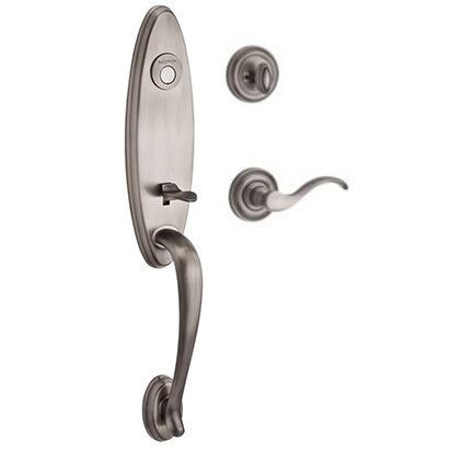 Left Handed Full Dummy Handleset with Curve Lever in Matte Antique Nickel