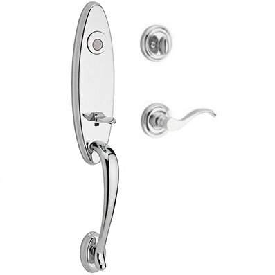 Left Handed Full Dummy Handleset with Curve Lever in Polished Chrome