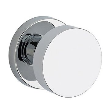 Full Dummy Contemporary Door Knob with Contemporary Round Rose in Polished Chrome