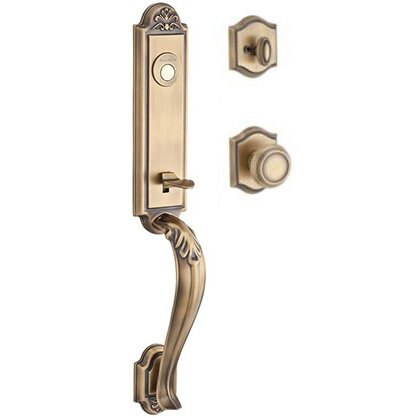 Full Dummy Handleset with Traditional Knob in Matte Brass & Black