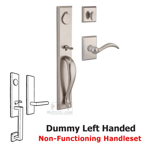 Left Handed Full Dummy Handleset with Arch Lever in White Bronze