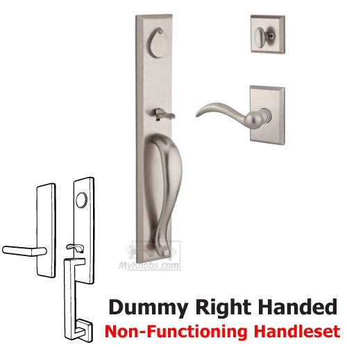 Right Handed Full Dummy Handleset with Arch Lever in White Bronze
