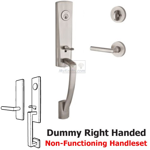 Right Handed Full Dummy Handleset with Tube Lever in Satin Nickel