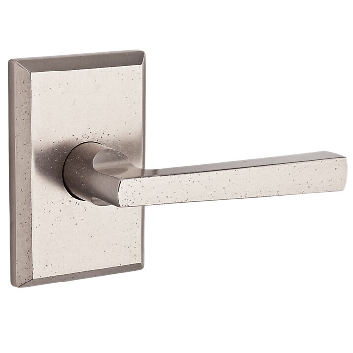 Full Dummy Door Lever with Rustic Square Rose in White Bronze