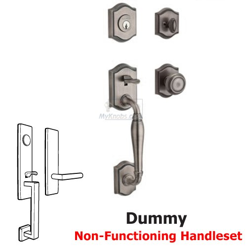 Full Dummy Handleset with Traditional Knob in Matte Antique Nickel