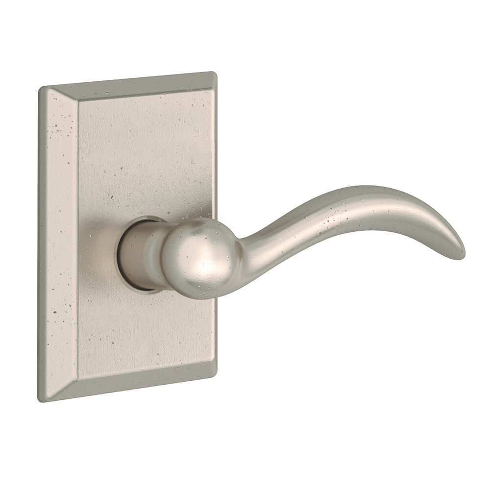 Half Dummy Rustic Square Rose with Right Handed Rustic Arch Lever in White Bronze