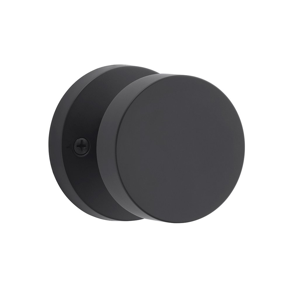 Single Dummy Contemporary Door Knob with Contemporary Round Rose in Satin Black