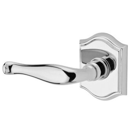 Left Handed Single Dummy Door Lever with Traditional Arch Rose in Polished Chrome