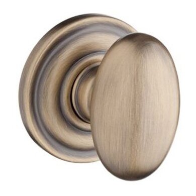 Single Dummy Door Knob with Traditional Round Rose in Matte Brass & Black