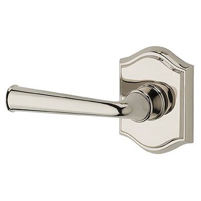 Left Handed Single Dummy Federal Door Lever with Traditional Arch Rose in Polished Nickel