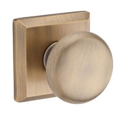 Single Dummy Door Knob with Traditional Square Rose in Matte Brass & Black