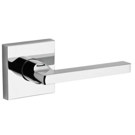 Right Handed Single Dummy Door Lever with Contemporary Rose in Polished Chrome