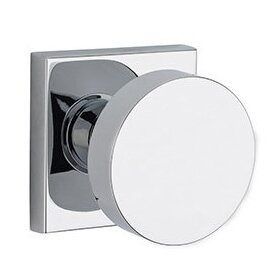 Passage Contemporary Door Knob with Contemporary Square Rose in Polished Chrome