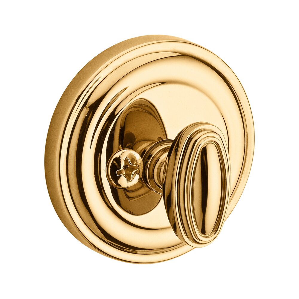 Patio (One-Sided) Round Deadbolt in Polished Brass