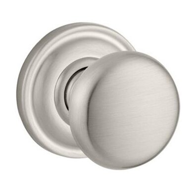 Privacy Door Knob with Traditional Rose in Satin Nickel