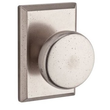 Privacy Door Knob with Square Rose in White Bronze