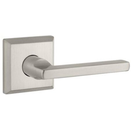 Privacy Door Lever with Traditional Rose in Satin Nickel