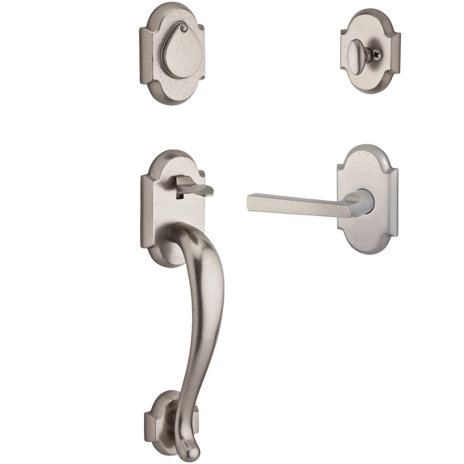 Right Handed Single Cylinder Handleset with Taper Lever in White Bronze