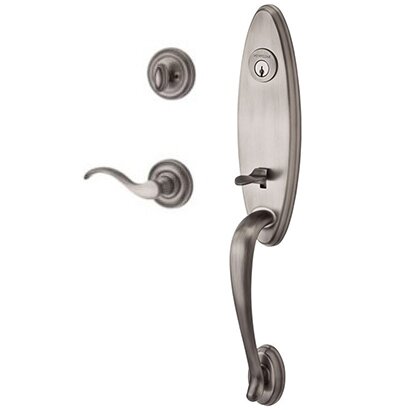 Right Handed Single Cylinder Handleset with Curve Lever in Matte Antique Nickel