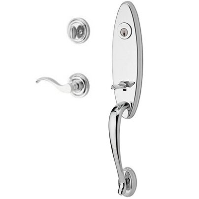 Right Handed Single Cylinder Handleset with Curve Lever in Polished Chrome