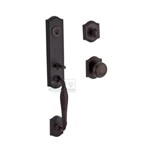 Single Cylinder Handleset with Traditional Knob in Venetian Bronze
