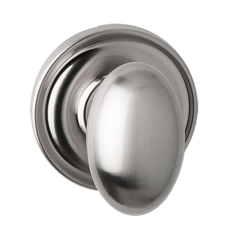 Privacy Round Rosette with Egg Knob in Satin Nickel