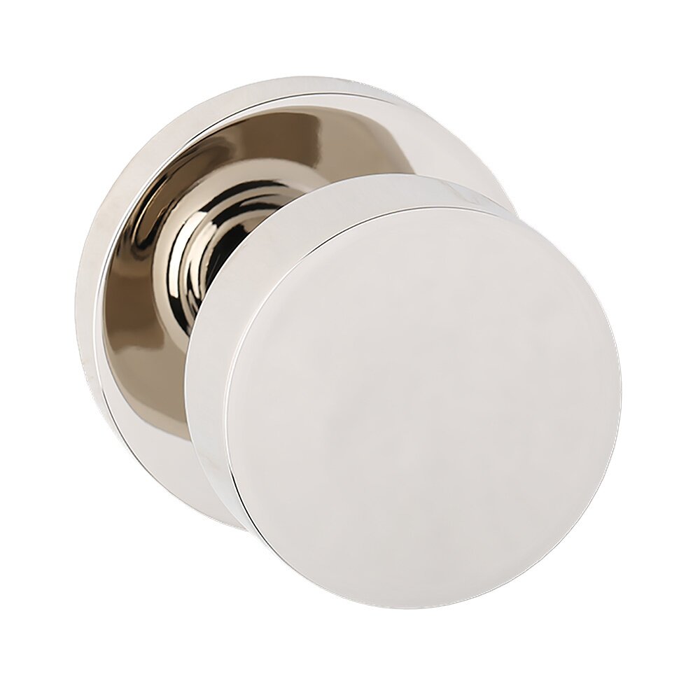 Privacy Round Rosette with Contemporary Round Knob in Polished Nickel