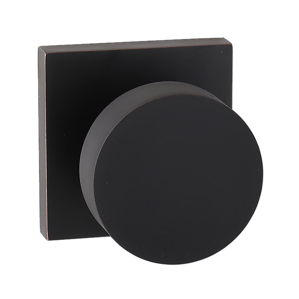 Dummy Square Rosette with Contemporary Round Knob in Oil Rubbed Bronze