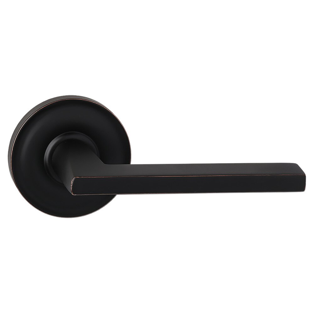 Passage Round Rosette with Contemporary Thin Lever in Oil Rubbed Bronze