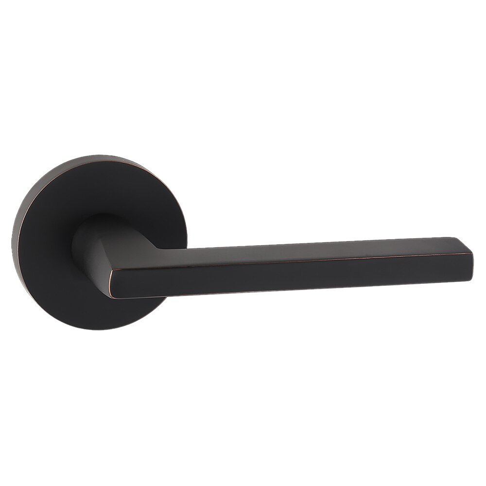 Passage Contemporary Round Rosette with Contemporary Thin Lever in Oil Rubbed Bronze