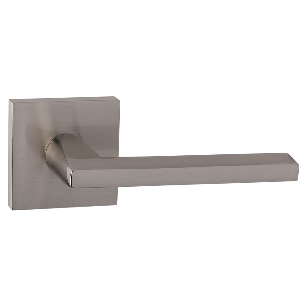 Passage Contemporary Square Rosette with Contemporary Thin Lever in Satin Nickel