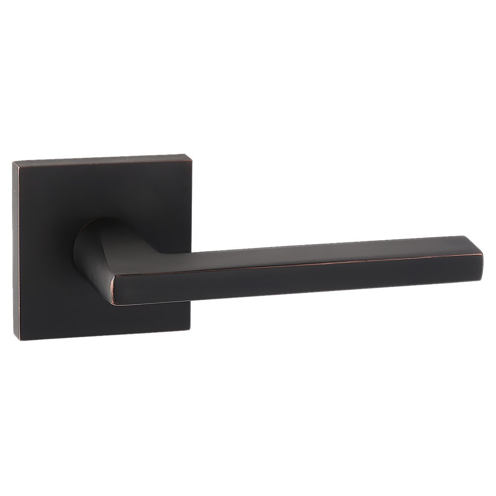 Dummy Contemporary Square Rosette with Contemporary Thin Lever in Oil Rubbed Bronze