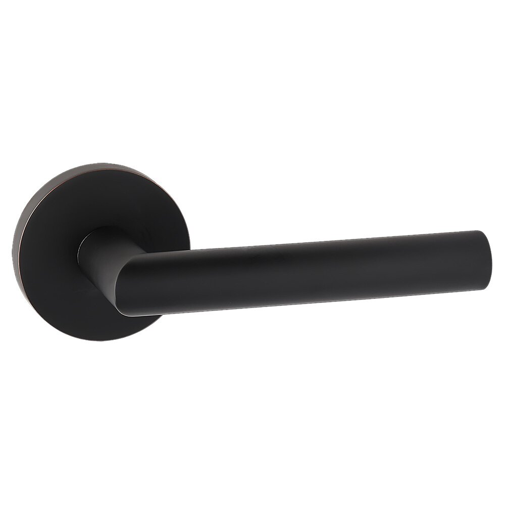 Dummy Contemporary Round Rosette with Contemporary Wide Lever in Oil Rubbed Bronze