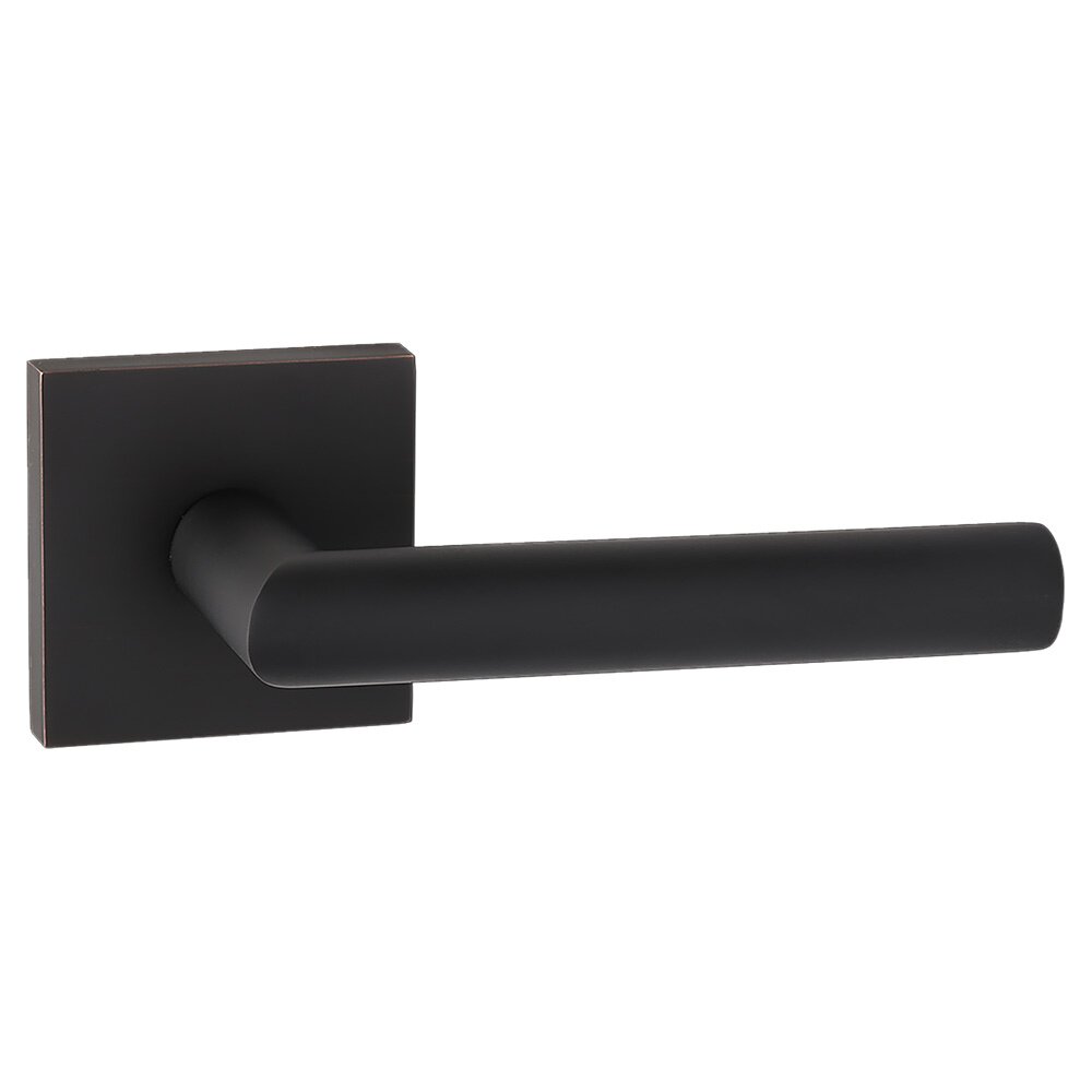 Dummy Contemporary Square Rosette with Contemporary Wide Lever in Oil Rubbed Bronze