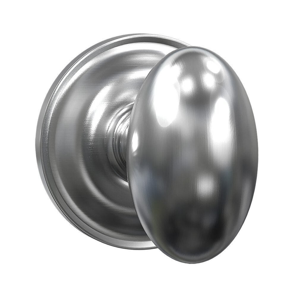 Dummy Round Rosette with Classic Egg Knob in Satin Nickel