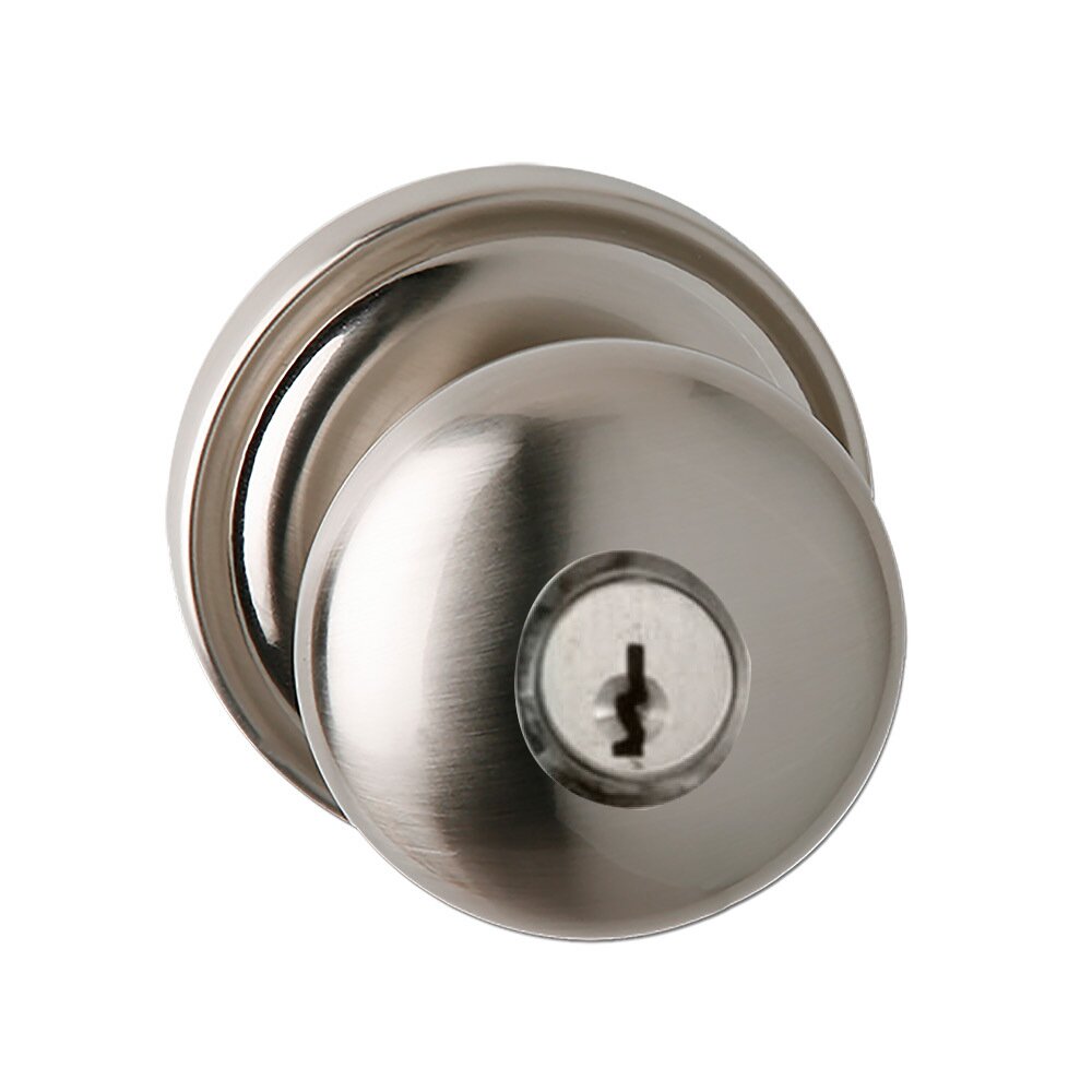 Entry Round Rosette with Classic Round Knob in Satin Nickel