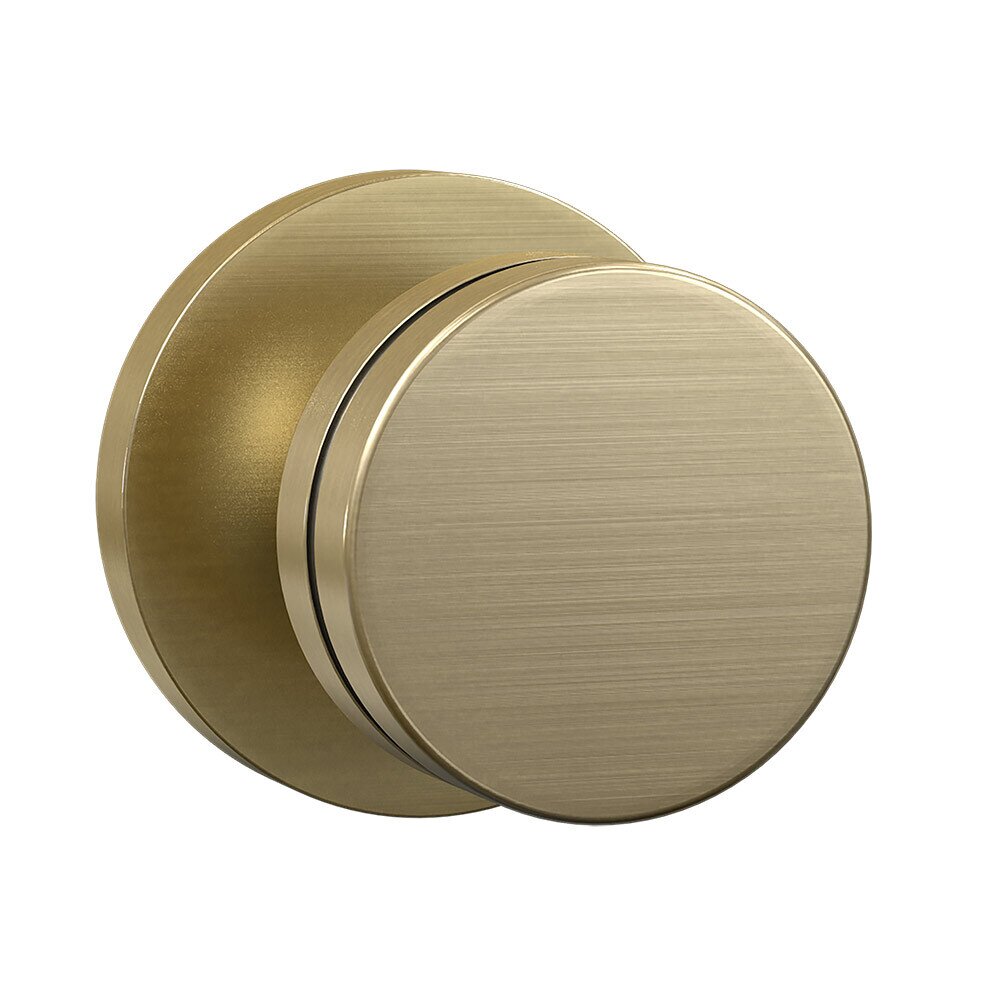 Privacy Contemporary Round Rosette with Round Contemporary Knob in Satin Brass