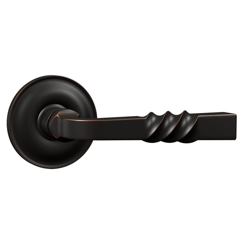 Passage Round Rosette with Twist Lever in Oil Rubbed Bronze