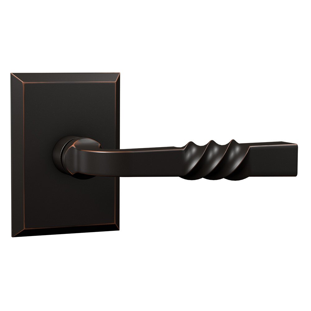 Passage Rectangular Rosette with Twist Lever in Oil Rubbed Bronze