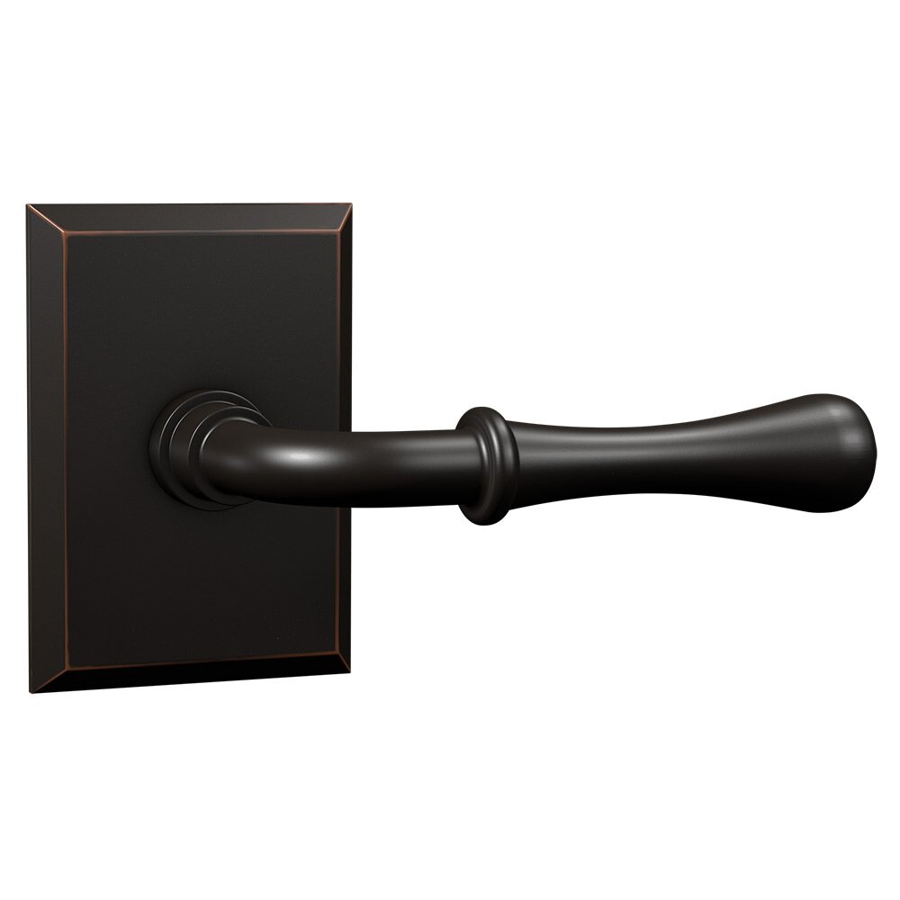 Passage Rectangular Rosette with Vintage Lever in Oil Rubbed Bronze