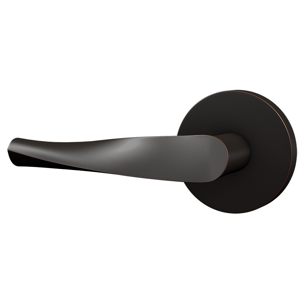 Privacy Contemporary Round Rosette with Left Handed Smooth Twist Lever in Oil Rubbed Bronze