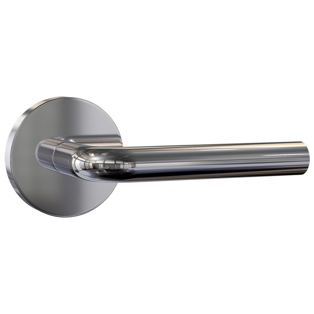 Dummy Contemporary Round Rosette with Contemporary Tube Lever in Chrome