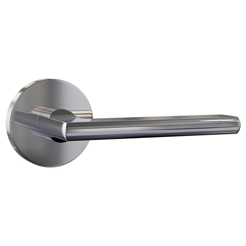 Passage Contemporary Round Rosette with Sleek Lever in Chrome
