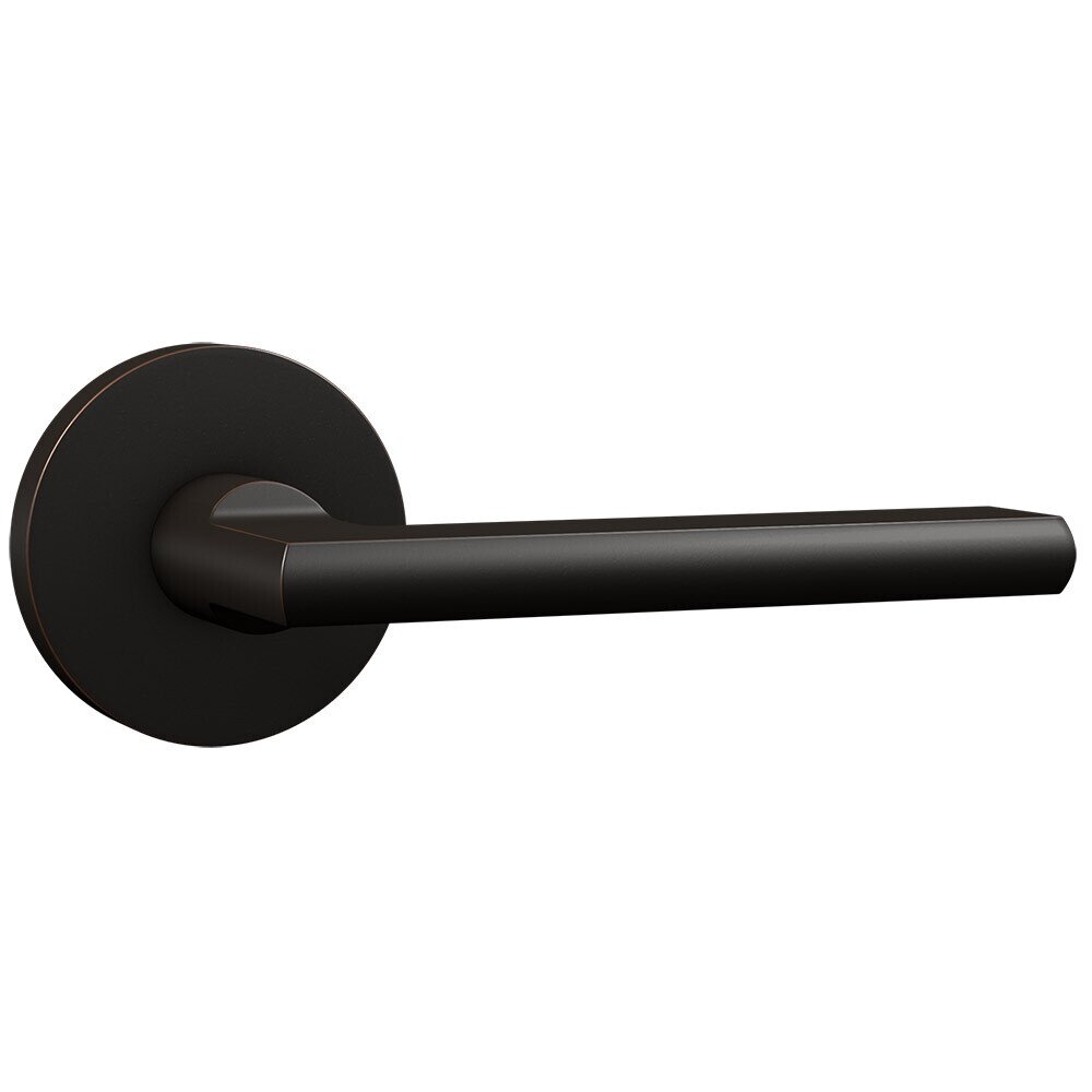 Privacy Contemporary Round Rosette with Sleek Lever in Oil Rubbed Bronze