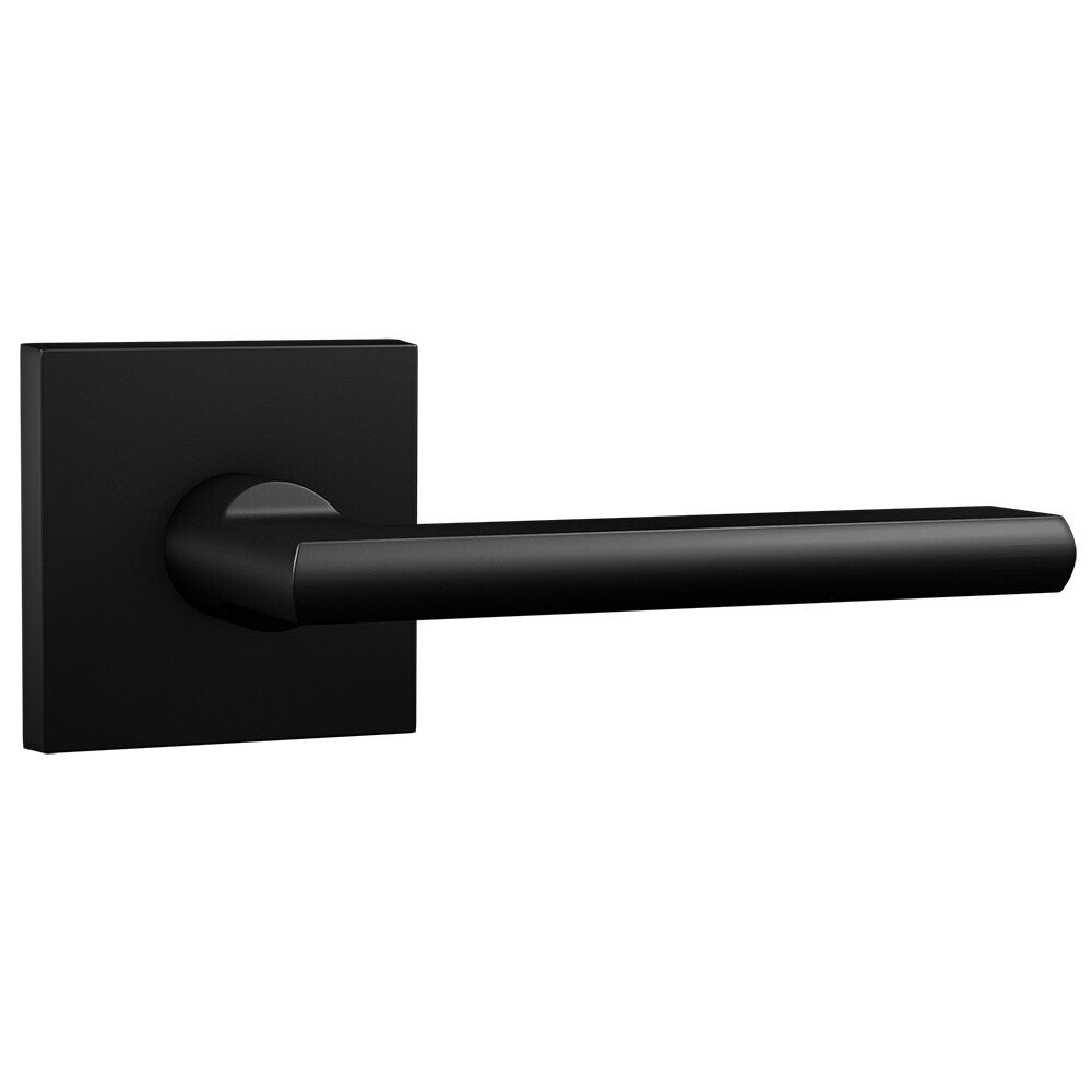 Passage Contemporary Square Rosette with Sleek Lever in Black