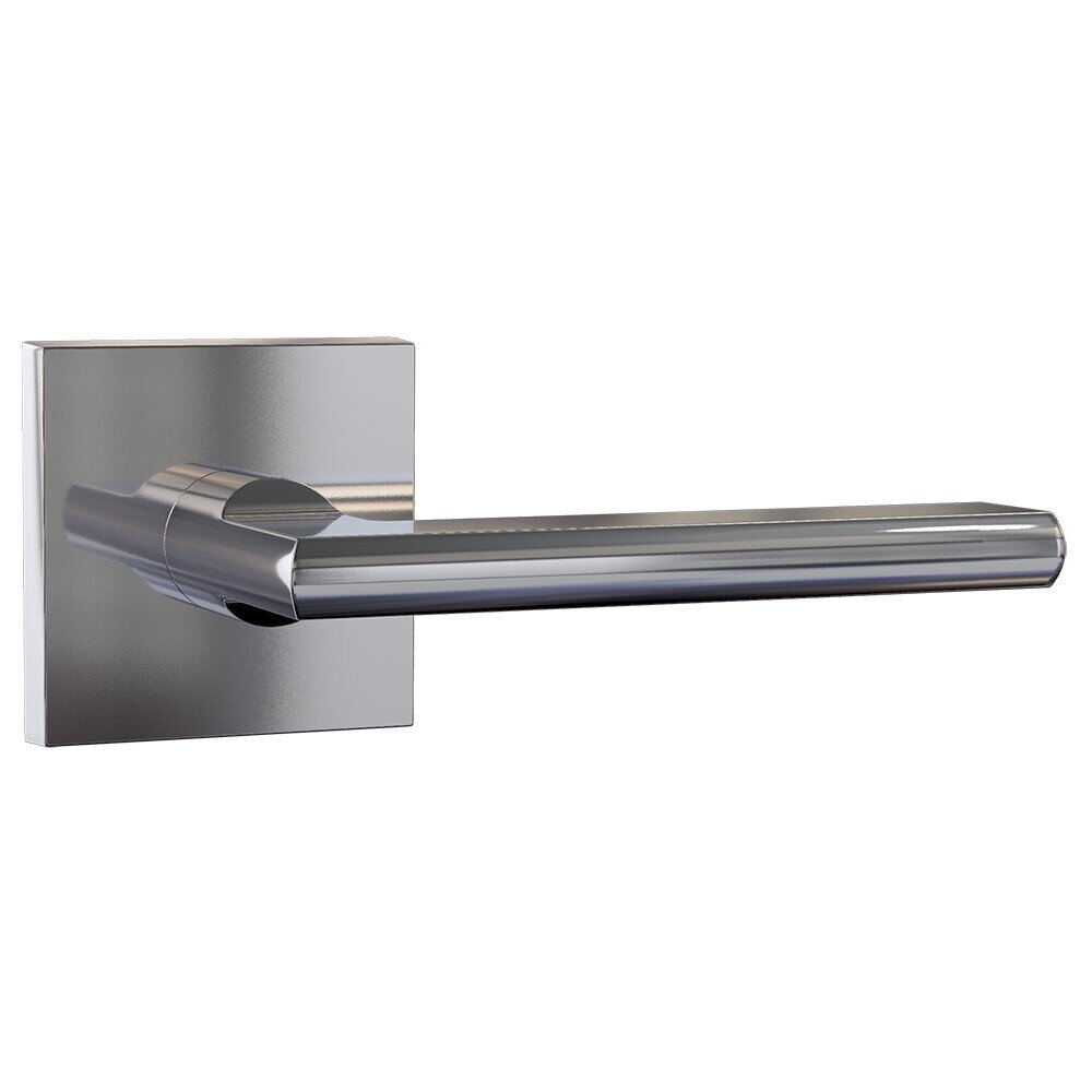 Passage Contemporary Square Rosette with Sleek Lever in Chrome